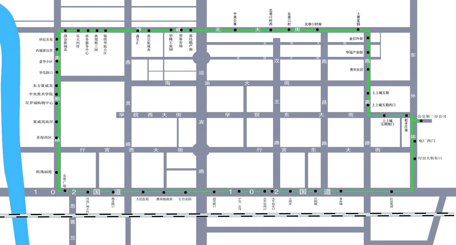 燕郊301公交车路线图图片